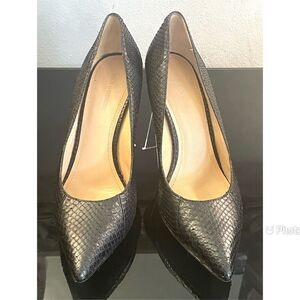 Pour La Victoire Black Snake Pointed Toe Heels 4” Women’s Shoes Size 7 Medium